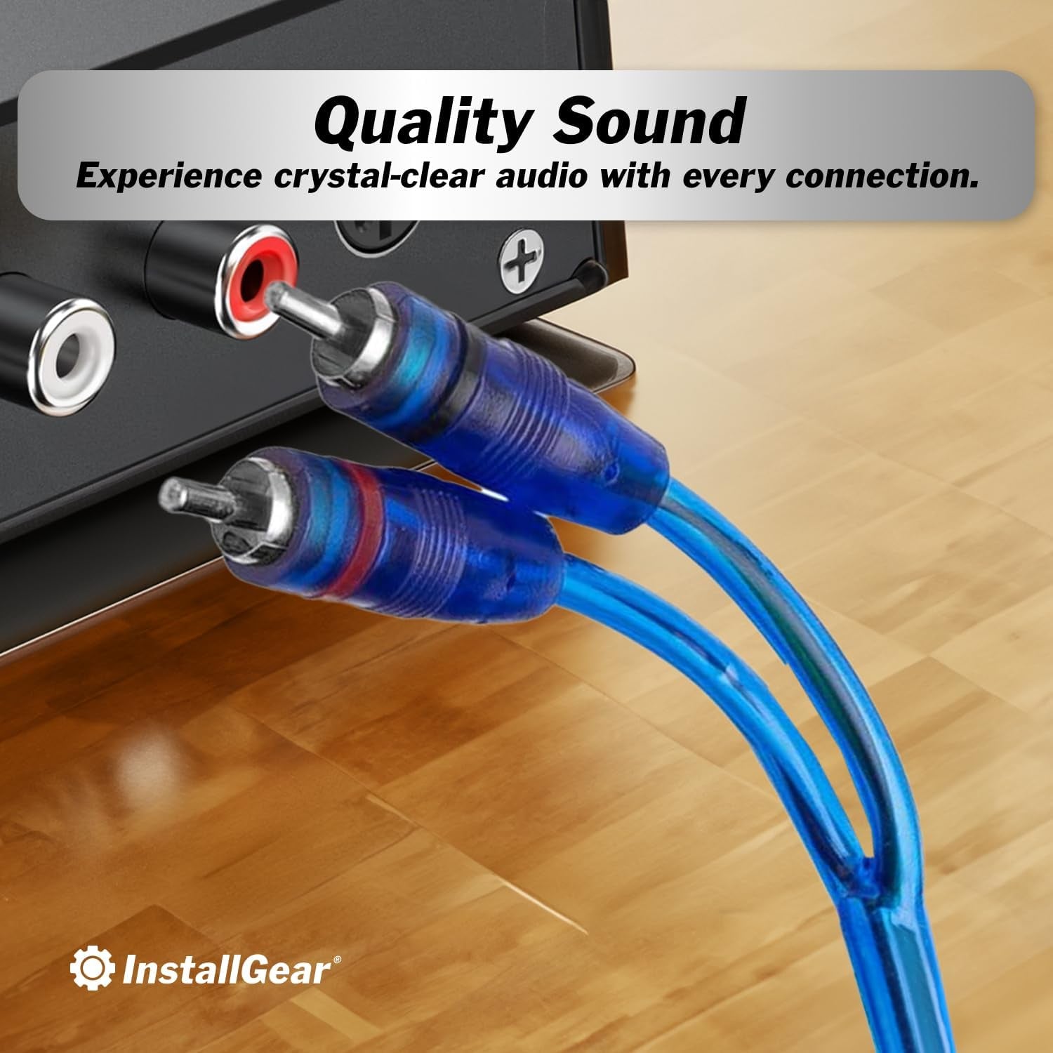 12Ft RCA Y Adapter Splitter - RCA Y Splitter 2 Male 2 Male Connection with Shielding - Connector for Car Audio, Home Theater - Durable Cable Splitters with OFC Conductor - Blue