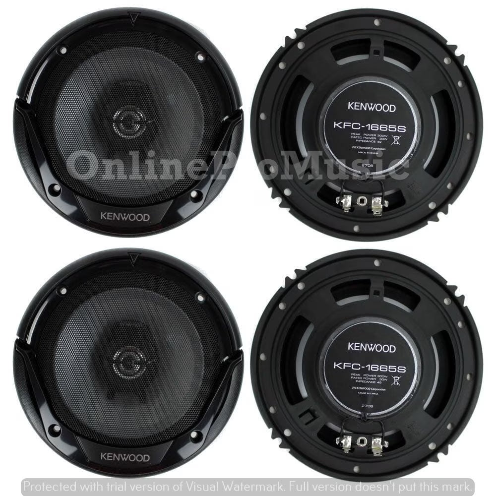 4) New  KFC-1666S 6.5 Inch 600 Watt 2-Way Car Audio Door Coaxial Speakers