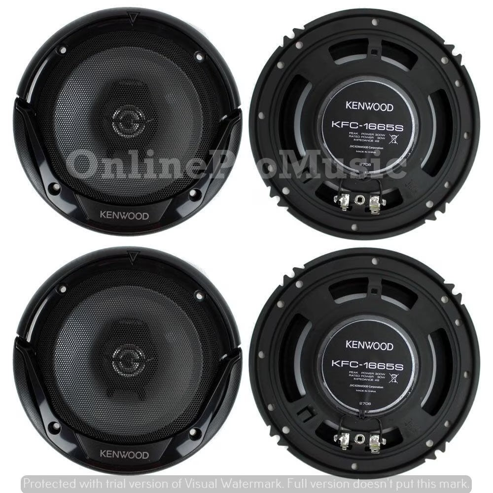 4) New  KFC-1666S 6.5 Inch 600 Watt 2-Way Car Audio Door Coaxial Speakers